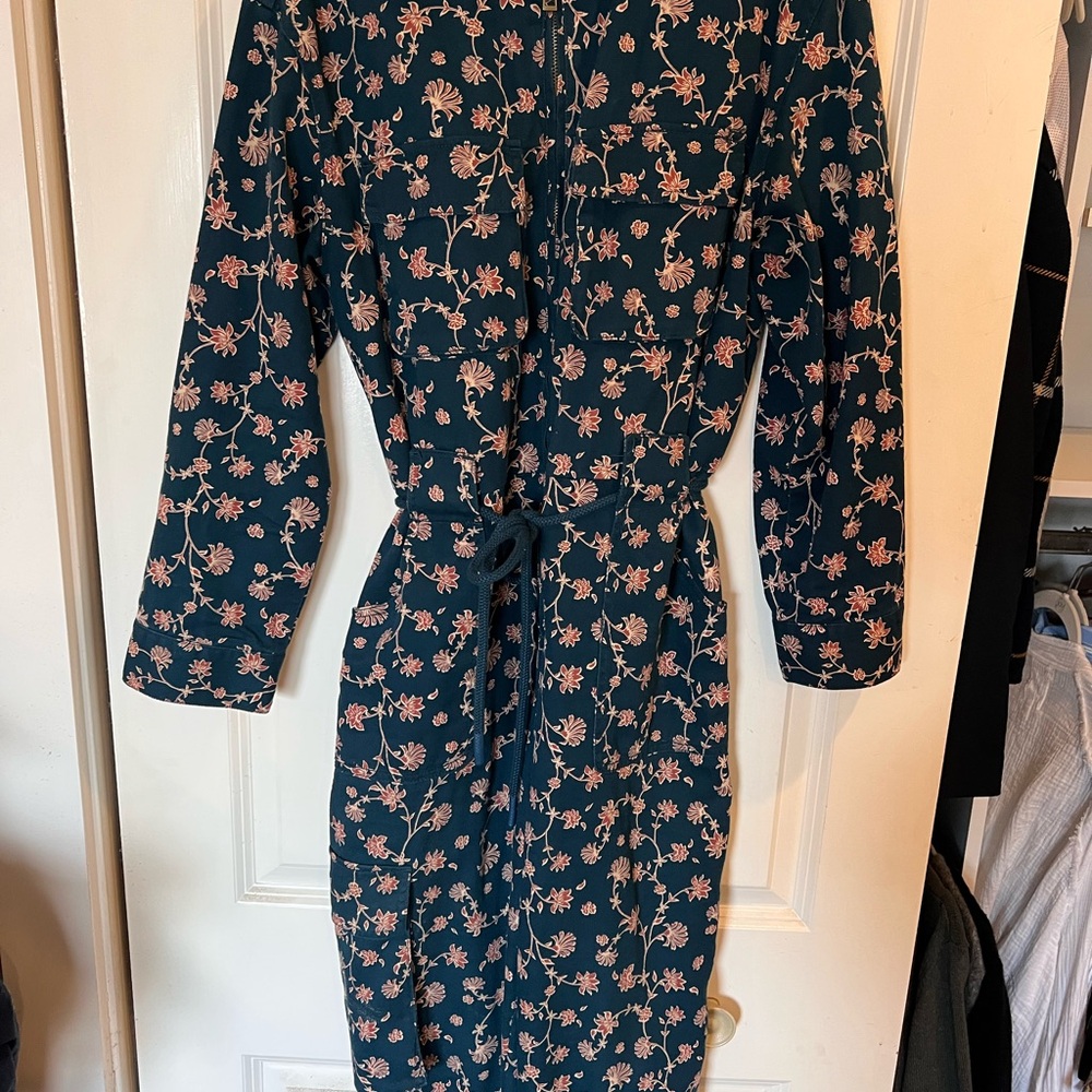 Floral Print Dress - Blue and Pink